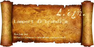 Lampert Ábrahám névjegykártya